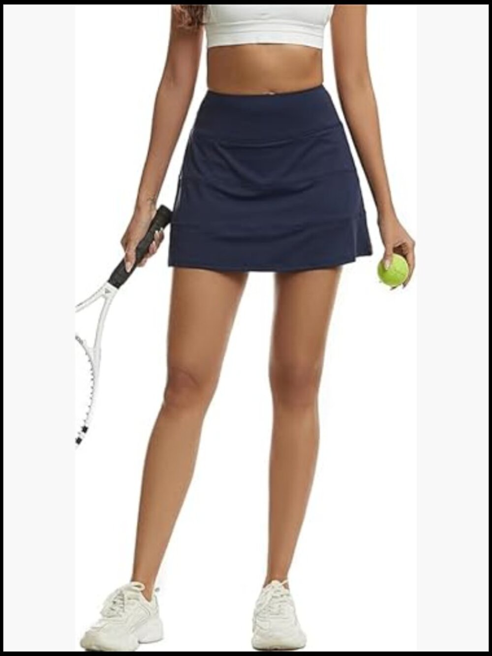 High Waisted Pleated Golf Tennis Skort with Pockets Athletic Running Skirt - Picture 6 of 7